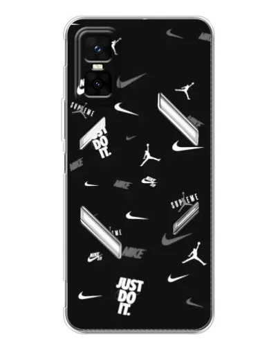 Чехол для Infinix GT 30 Pro с картинкой «Nike Black Pattern»
