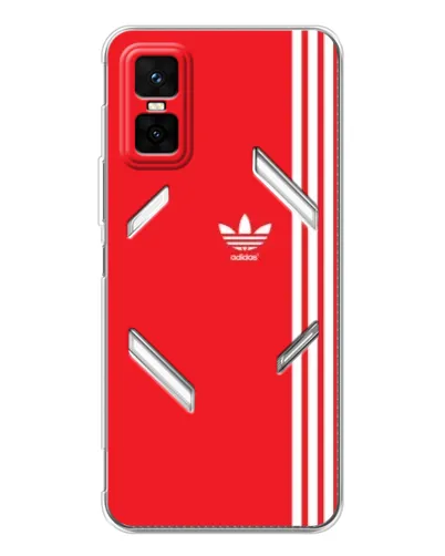 Чехол для Infinix GT 30 Pro с картинкой «Красный минимализм Adidas»