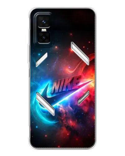 Чехол для Infinix GT 30 Pro с картинкой «Огненный логотип Nike»