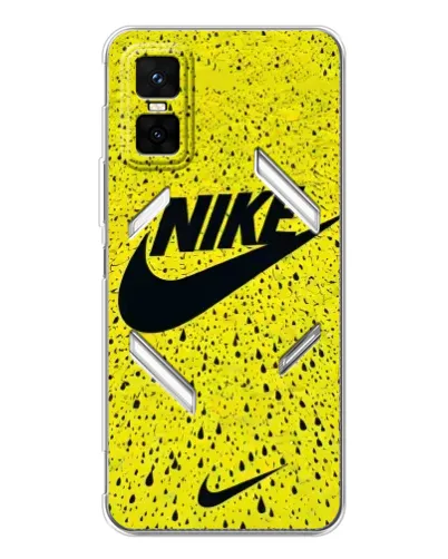 Чехол для Infinix GT 30 Pro с картинкой «Желтый текстурный Nike»