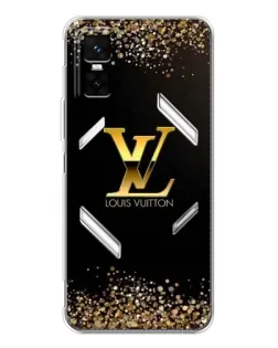Чехол для Infinix GT 30 Pro с картинкой «LV — золотые искры»
