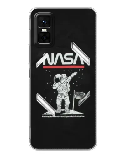 Чехол для Infinix GT 30 Pro с картинкой «NASA — шагаем по Луне»
