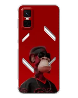 Чехол для Infinix GT 30 Pro с картинкой «Bored Ape в красном» Чехол для Infinix GT 30 Pro с картинкой «Bored Ape в красном»