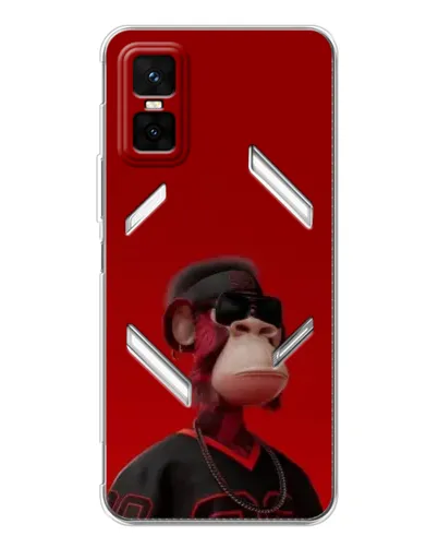 Чехол для Infinix GT 30 Pro с картинкой «Bored Ape в красном» Чехол для Infinix GT 30 Pro с картинкой «Bored Ape в красном»