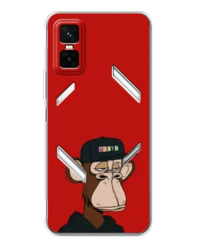 Чехол для Infinix GT 30 Pro с картинкой «Bored Ape — красный фон» Чехол для Infinix GT 30 Pro с картинкой «Bored Ape — красный фон»