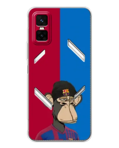Чехол для Infinix GT 30 Pro с картинкой «Bored Ape — фанат Барсы» Чехол для Infinix GT 30 Pro с картинкой «Bored Ape — фанат Барсы»