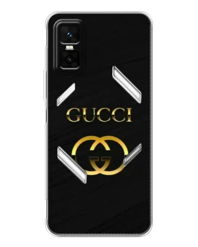 Чехол для Infinix GT 30 Pro с картинкой «Золотой логотип Gucci»