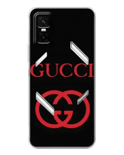 Чехол для Infinix GT 30 Pro с картинкой «Gucci — красный логотип»