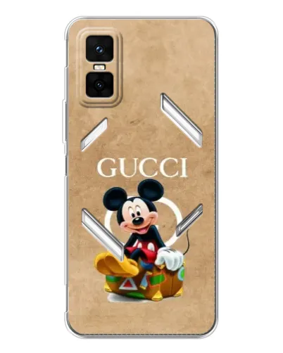Чехол для Infinix GT 30 Pro с картинкой «Микки Маус Gucci — крафт»