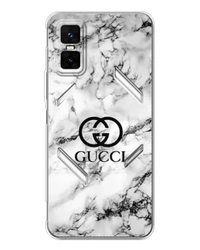 Чехол для Infinix GT 30 Pro с картинкой «Gucci — мраморный шик»