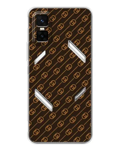 Чехол для Infinix GT 30 Pro с картинкой «Gucci — золотые диагонали»