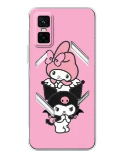 Чехол для Infinix GT 30 Pro с картинкой «My Melody и Kuromi» Чехол для Infinix GT 30 Pro с картинкой «My Melody и Kuromi»