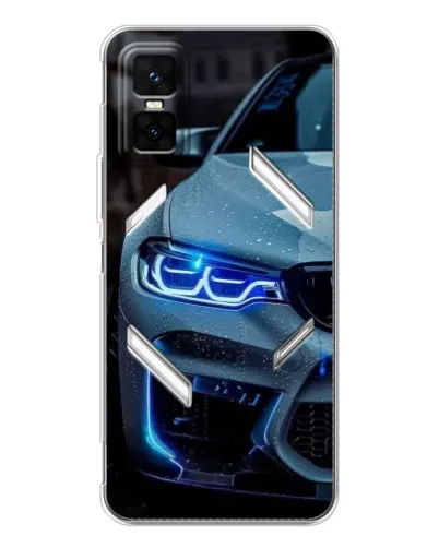 Чехол для Infinix GT 30 Pro с картинкой «Взгляд BMW с синими фарами»