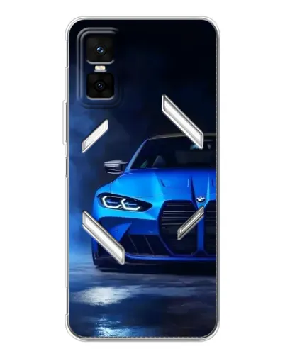Чехол для Infinix GT 30 Pro с картинкой «Голубая BMW M4»