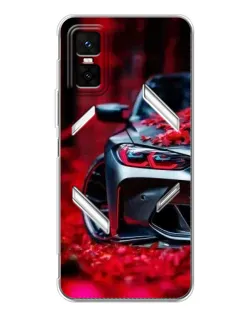 Чехол для Infinix GT 30 Pro с картинкой «Спортивная BMW и цветы»