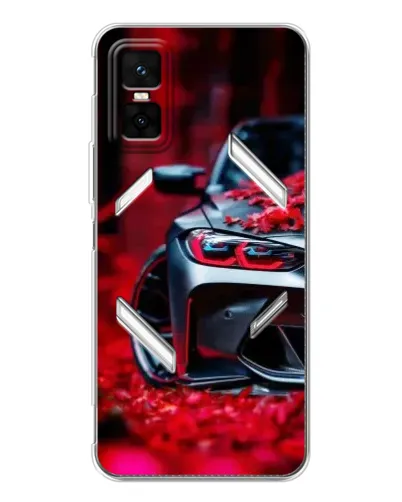 Чехол для Infinix GT 30 Pro с картинкой «Спортивная BMW и цветы»
