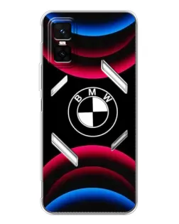 Чехол для Infinix GT 30 Pro с картинкой «Логотип BMW и неоновые дуги»