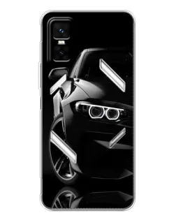 Чехол для Infinix GT 30 Pro с картинкой «Черная BMW — профиль»