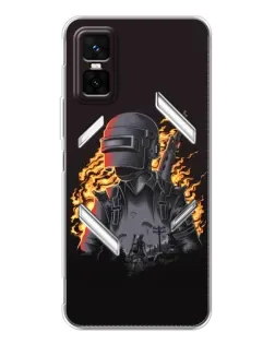 Чехол для Infinix GT 30 Pro с картинкой «PUBG — огненный силуэт»