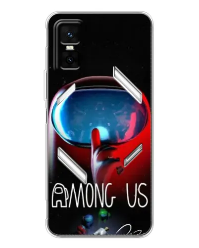 Чехол для Infinix GT 30 Pro с картинкой «Красный импостер — макро»