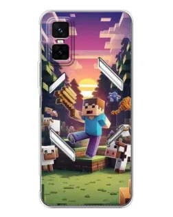 Чехол для Infinix GT 30 Pro с картинкой «Стив на ферме»