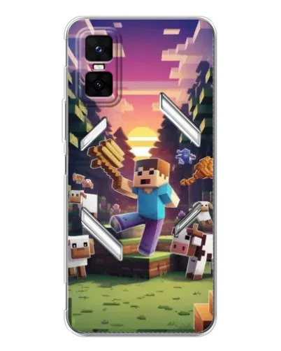 Чехол для Infinix GT 30 Pro с картинкой «Стив на ферме» Чехол для Infinix GT 30 Pro с картинкой «Стив на ферме»