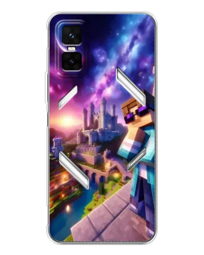 Чехол для Infinix GT 30 Pro с картинкой «Стив и космос» Чехол для Infinix GT 30 Pro с картинкой «Стив и космос»