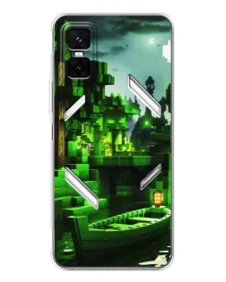 Чехол для Infinix GT 30 Pro с картинкой «Minecraft лесной пейзаж»