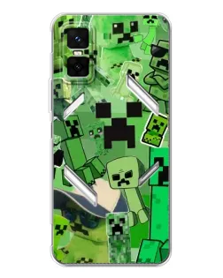 Чехол для Infinix GT 30 Pro с картинкой «Криперы Minecraft»