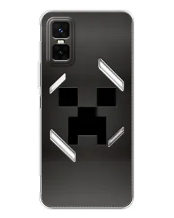 Чехол для Infinix GT 30 Pro с картинкой «Черный крипер градиент»