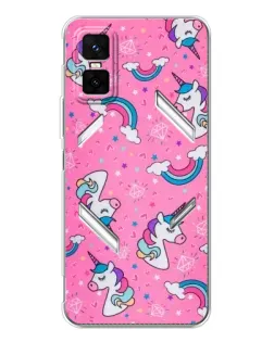 Чехол для Infinix GT 30 Pro с картинкой «Unicorn паттерн розовый»