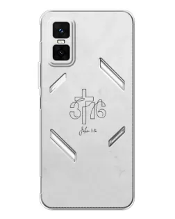 Чехол для Infinix GT 30 Pro с картинкой «Иоанна 3:16 Крест»