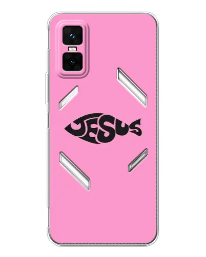 Чехол для Infinix GT 30 Pro с картинкой «Розовый символ Jesus» Чехол для Infinix GT 30 Pro с картинкой «Розовый символ Jesus»