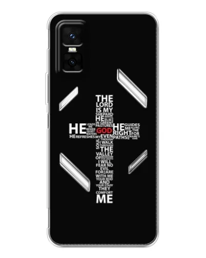 Чехол для Infinix GT 30 Pro с картинкой «Текстовый крест» Чехол для Infinix GT 30 Pro с картинкой «Текстовый крест»