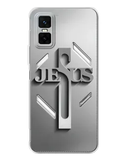 Чехол для Infinix GT 30 Pro с картинкой «Металлический крест Jesus»