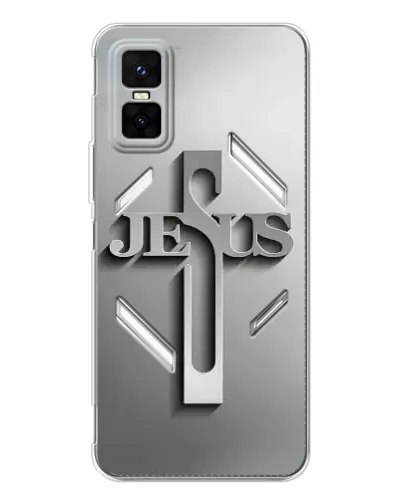Чехол для Infinix GT 30 Pro с картинкой «Металлический крест Jesus» Чехол для Infinix GT 30 Pro с картинкой «Металлический крест Jesus»