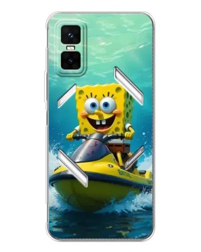 Чехол для Infinix GT 30 Pro с картинкой «Спанч Боб на гидроцикле» Чехол для Infinix GT 30 Pro с картинкой «Спанч Боб на гидроцикле»