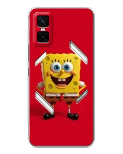 Чехол для Infinix GT 30 Pro с картинкой «Спанч Боб на красном»