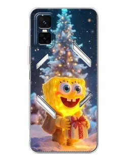 Чехол для Infinix GT 30 Pro с картинкой «Рождественский Спанч Боб»