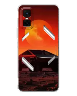 Чехол для Infinix GT 30 Pro с картинкой «Cybertruck на Марсе»