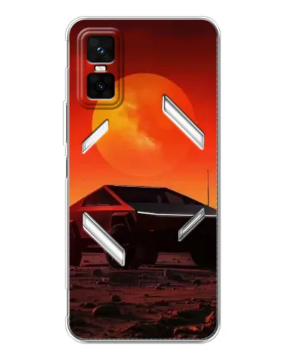 Чехол для Infinix GT 30 Pro с картинкой «Cybertruck на Марсе»