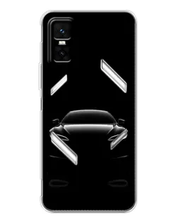 Чехол для Infinix GT 30 Pro с картинкой «Силуэт Tesla Night»