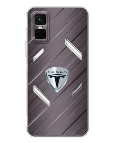 Чехол для Infinix GT 30 Pro с картинкой «Металлическая текстура Tesla»