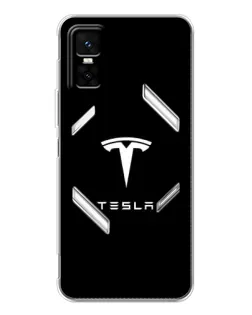 Чехол для Infinix GT 30 Pro с картинкой «Tesla White Logo»