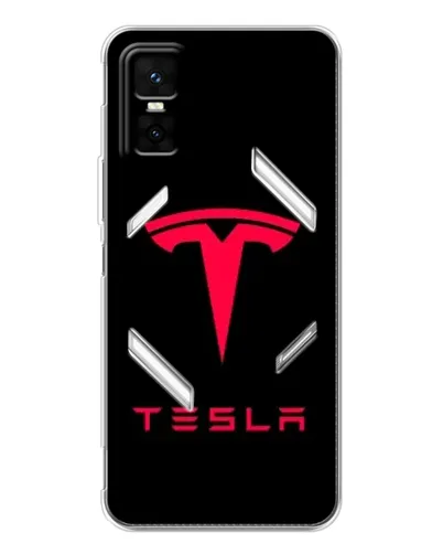 Чехол для Infinix GT 30 Pro с картинкой «Tesla Red Logo»