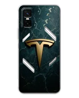 Чехол для Infinix GT 30 Pro с картинкой «Мраморная Tesla Gold»