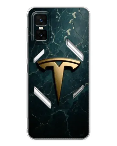 Чехол для Infinix GT 30 Pro с картинкой «Мраморная Tesla Gold»