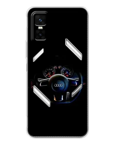 Чехол для Infinix GT 30 Pro с картинкой «Салон Audi — руль»