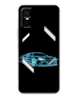 Чехол для Infinix GT 30 Pro с картинкой «Неоновый контур Lamborghini»