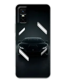 Чехол для Infinix GT 30 Pro с картинкой «Черный Lamborghini Aventador»